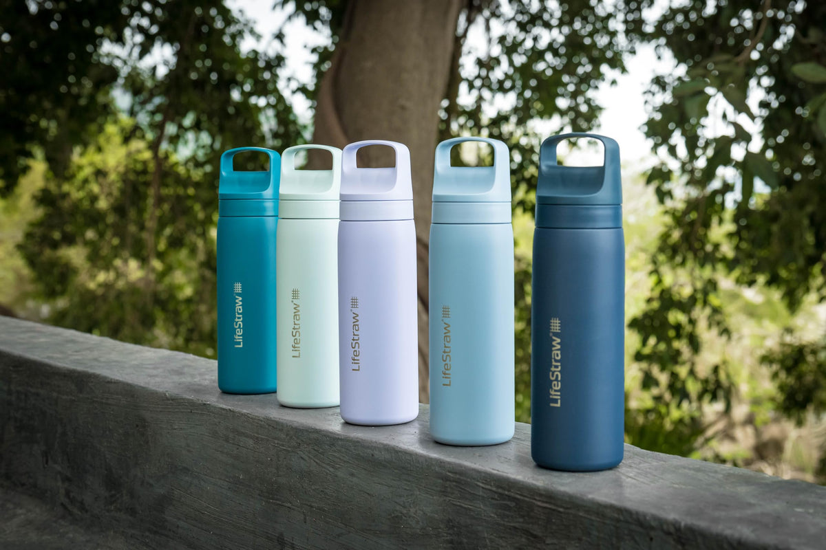 LifeStraw Go packaging highlights eco-friendly travel choice