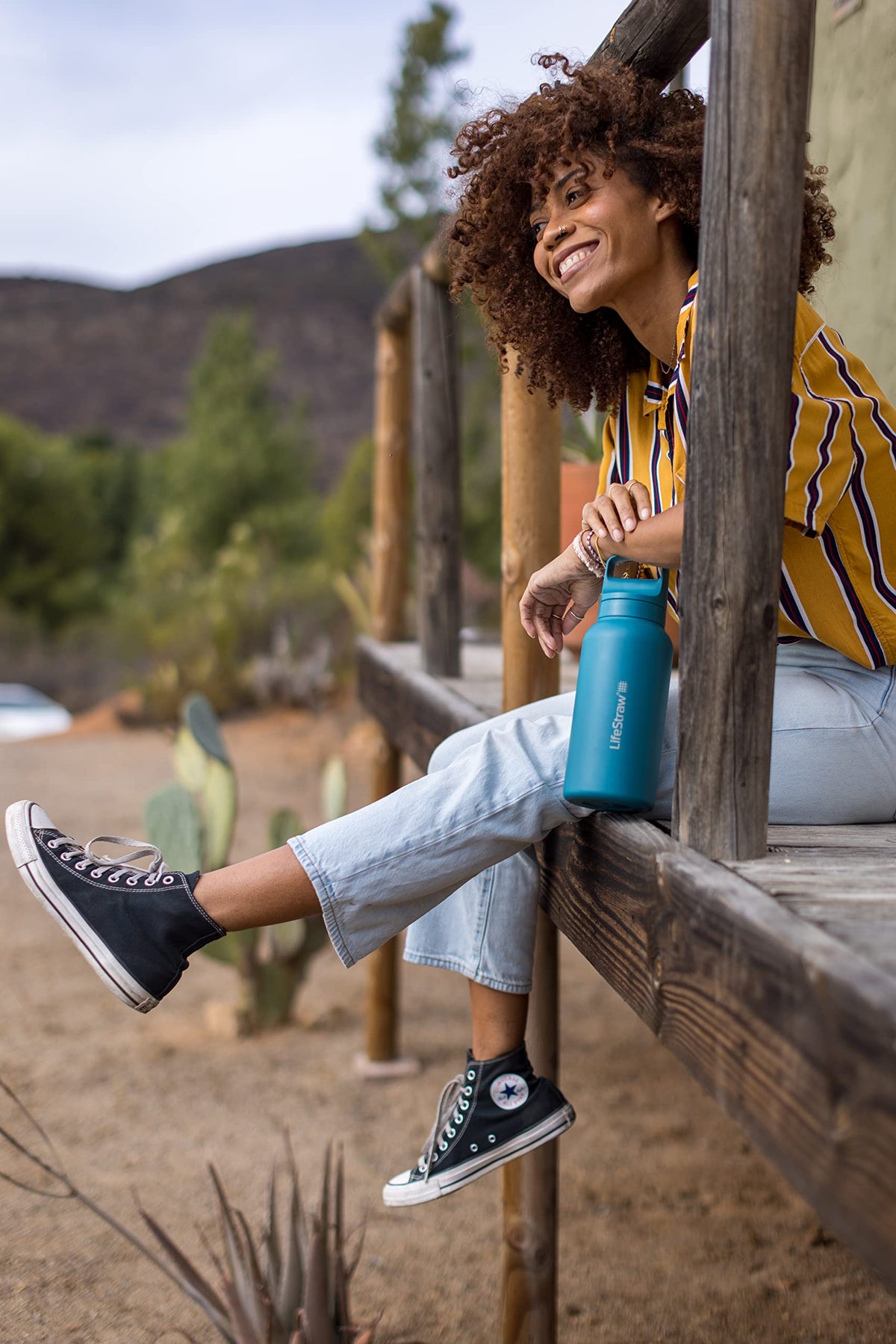 LifeStraw Go Series two stage filter removes impurities and clarifies water.