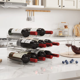 Lifewit three-tier organizer stores up to 14 bottles neatly.