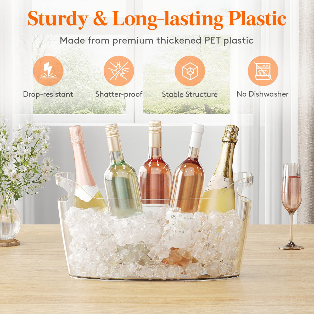 Lifewit 6.5L capacity bucket fits multiple bottles