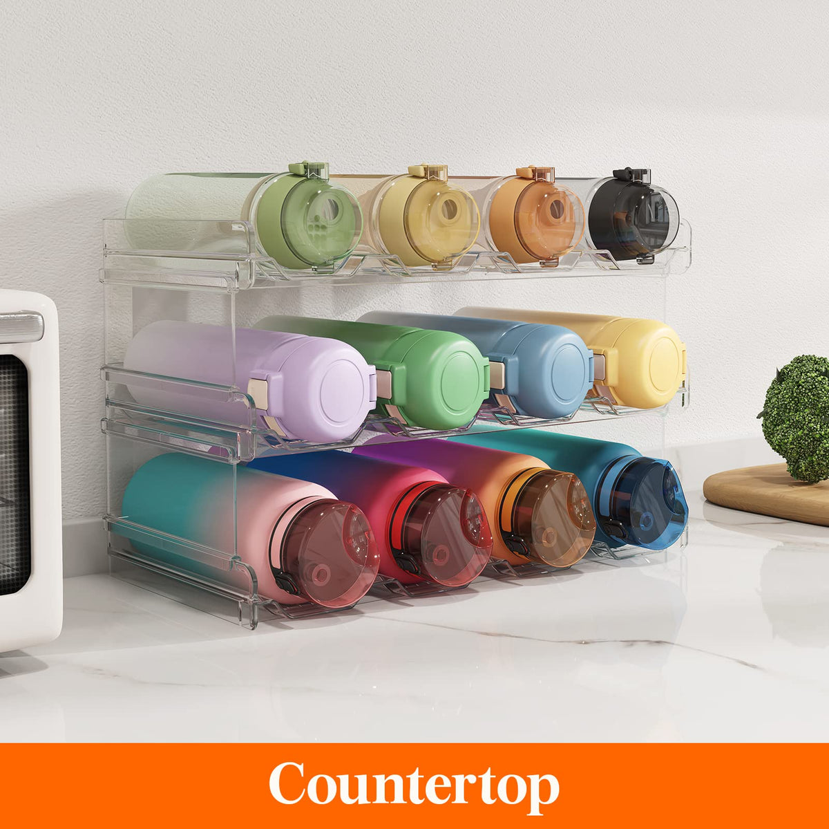 Lifewit organizer fits bottles up to 3.8 inches in diameter.