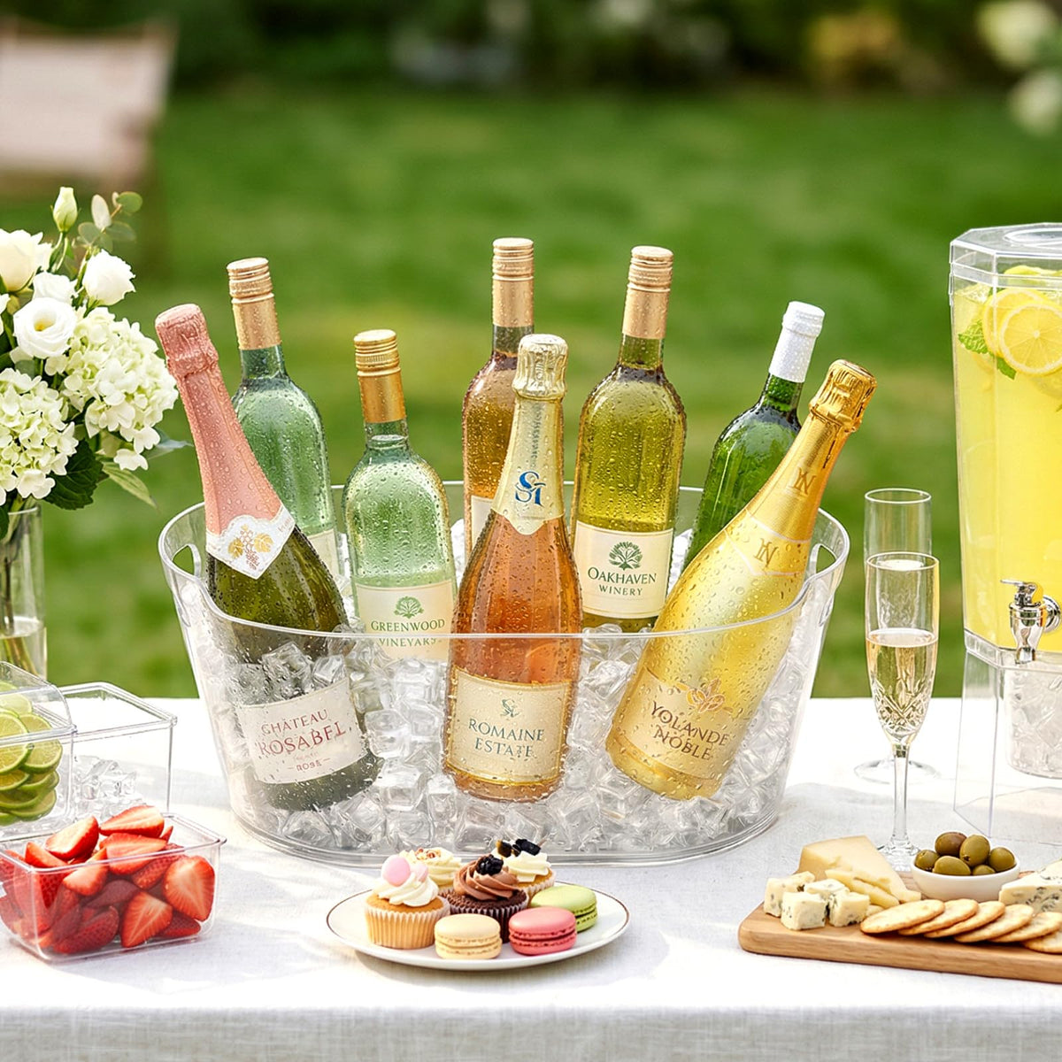 Lifewit crystal-clear plastic drink tub shows contents for quick topping