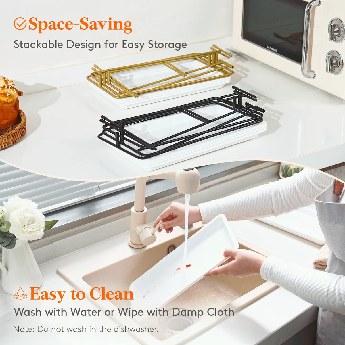 Lifewit easy-clean plastic trays wipe clean after celebrations