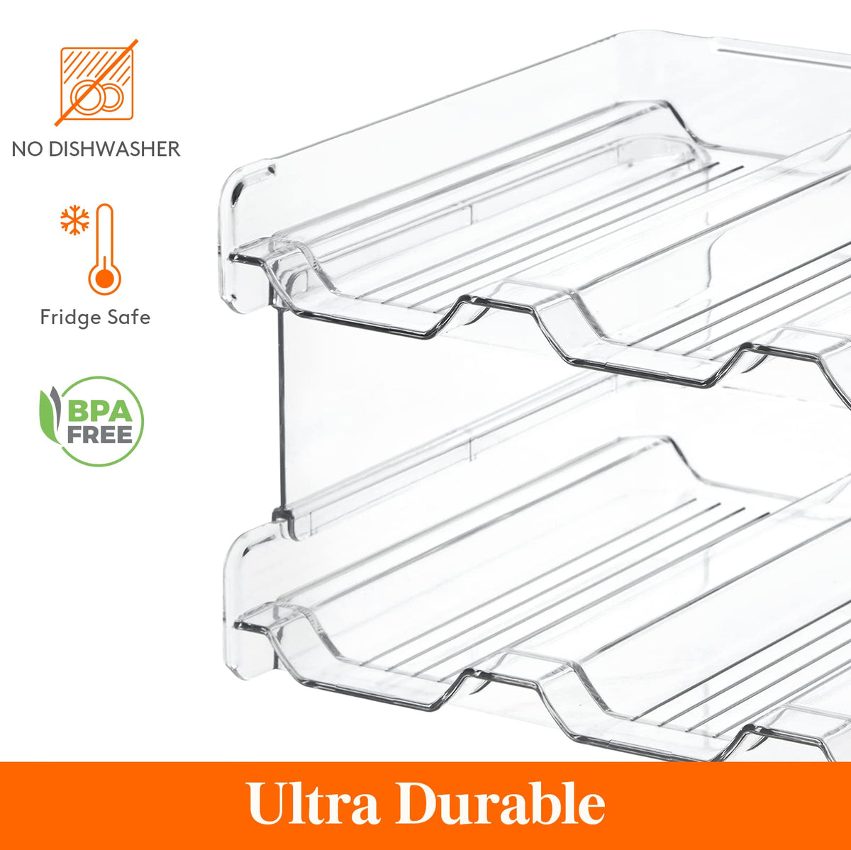 Lifewit stackable shelves offer easy pull-out access to drinks.