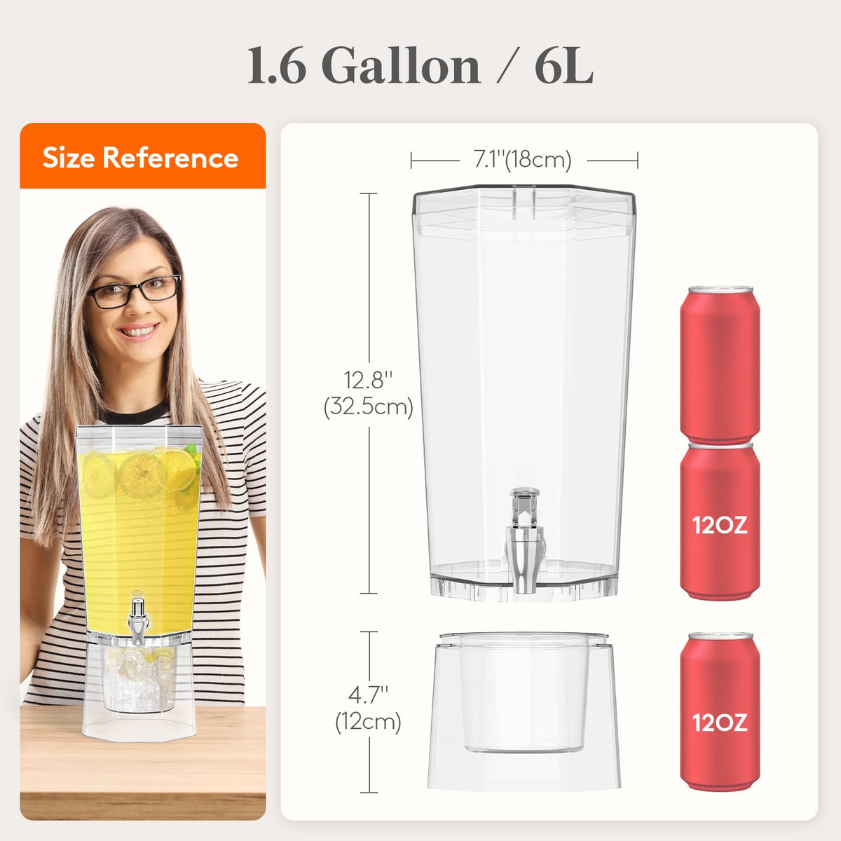Lifewit ice-storage-base detachable keeps beverages cooler during service.