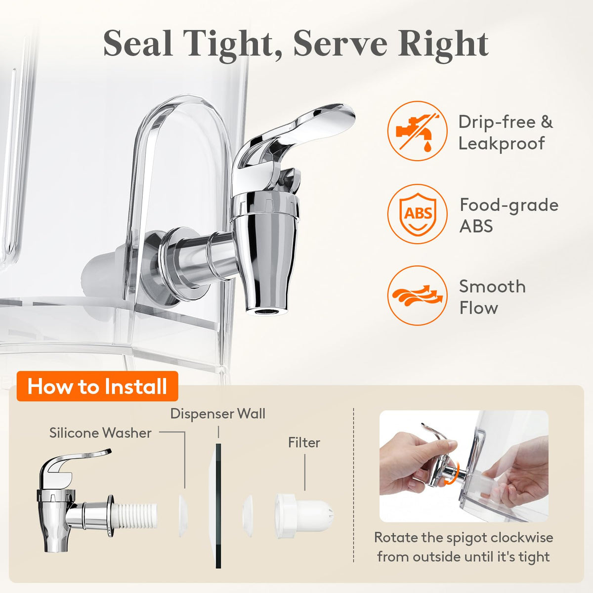 Modern Lifewit dispenser design adds a stylish touch to any party.