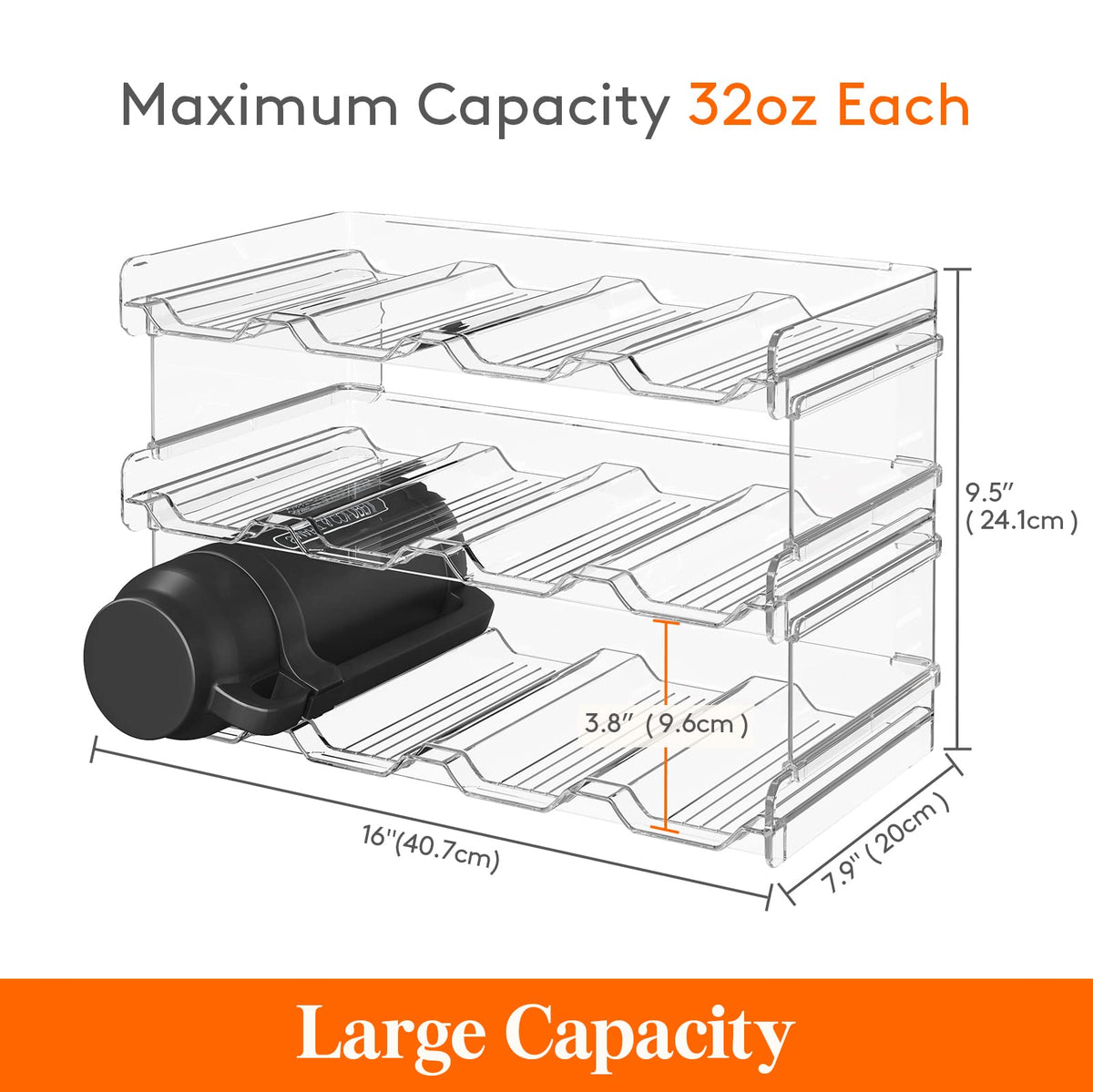 Lifewit refrigerator-friendly storage keeps drinks organized and ready to grab.