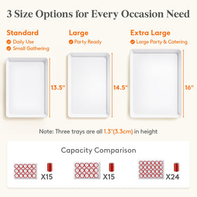 Lifewit serving tray white rectangle fits any event