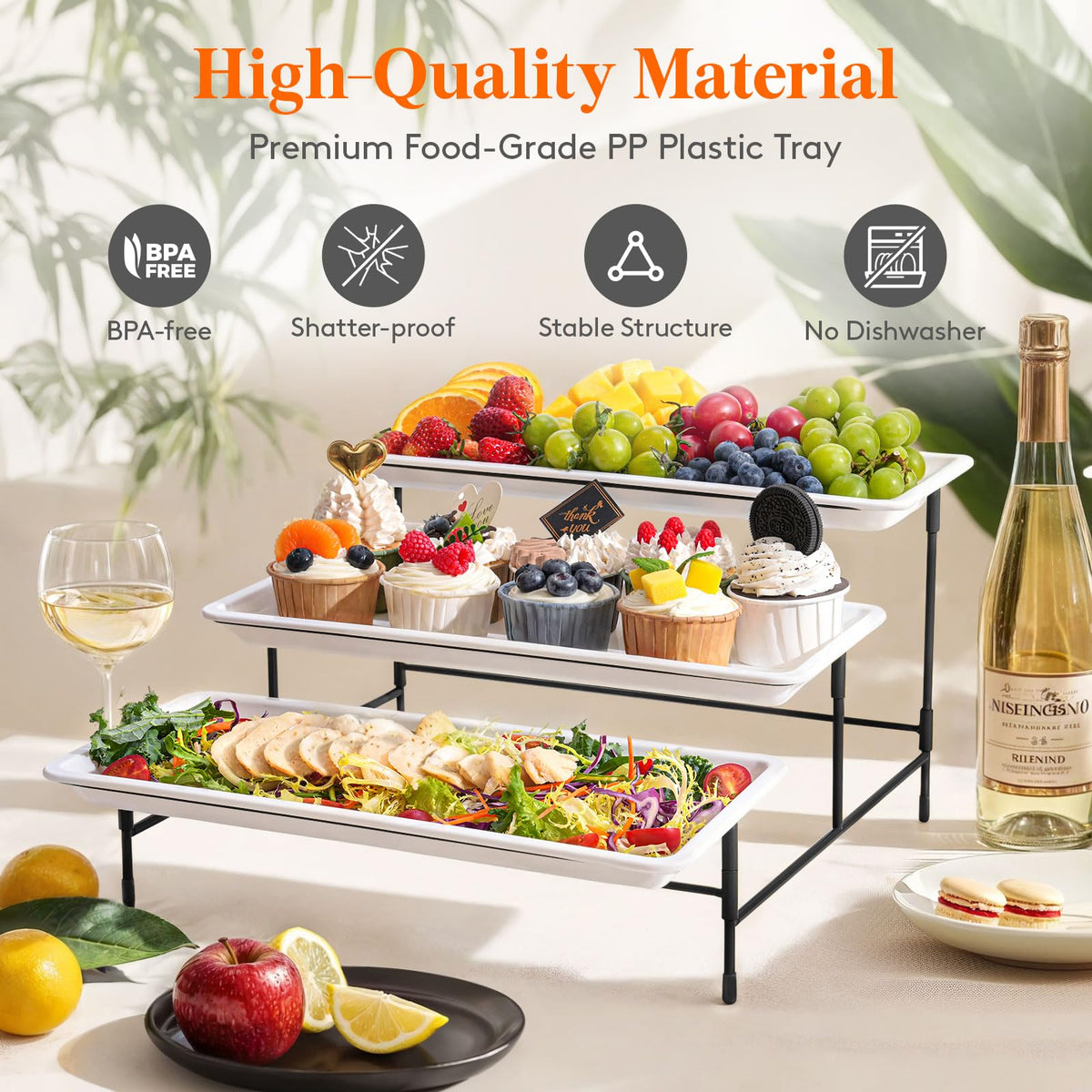 Lifewit tiered serving stand for fruits and cheeses at gatherings