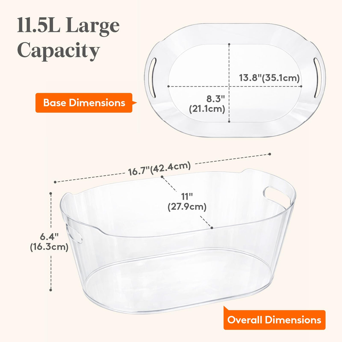 Lifewit unbreakable PET ice bucket offers durable, leak-free performance