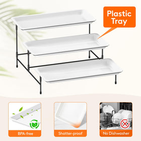 Lifewit white plastic trays are shatter-proof and durable for daily use