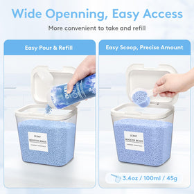 Lifewit wide-opening container simplifies scooping and refilling detergents.