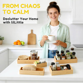 lilLittle bamboo drawer organizer shows a modular layout for flexible configuration.