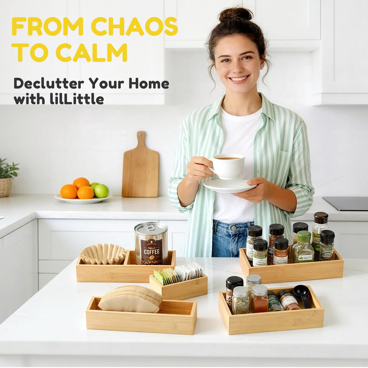LilLittle five-piece mixed-sizes configuration adapting to various drawer depths