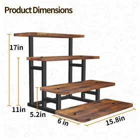 Lilybud wooden four-tier display with rustic charm for desserts and trays.