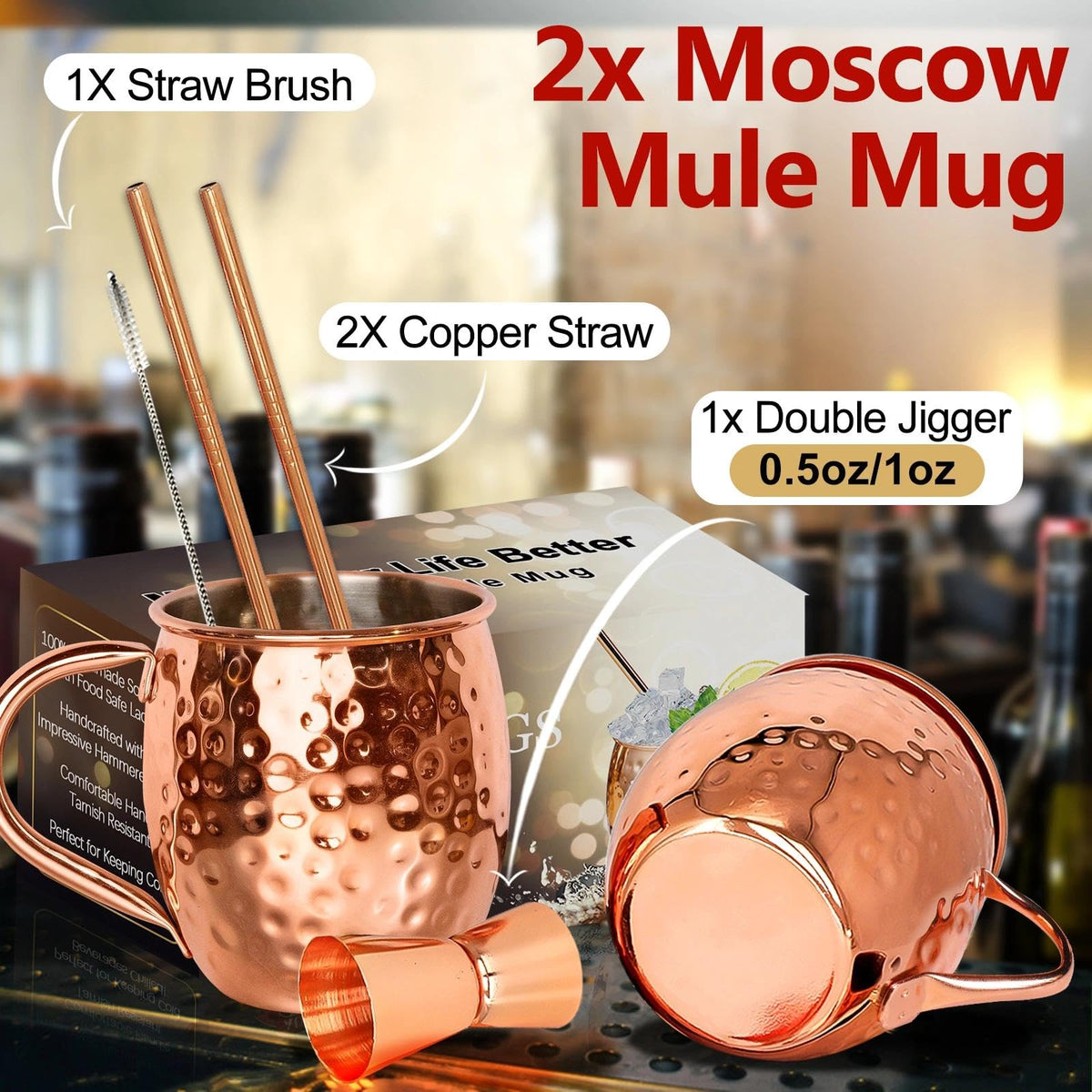 LINALL copper mug highlights durable lacquered finish and tarnish resistance.