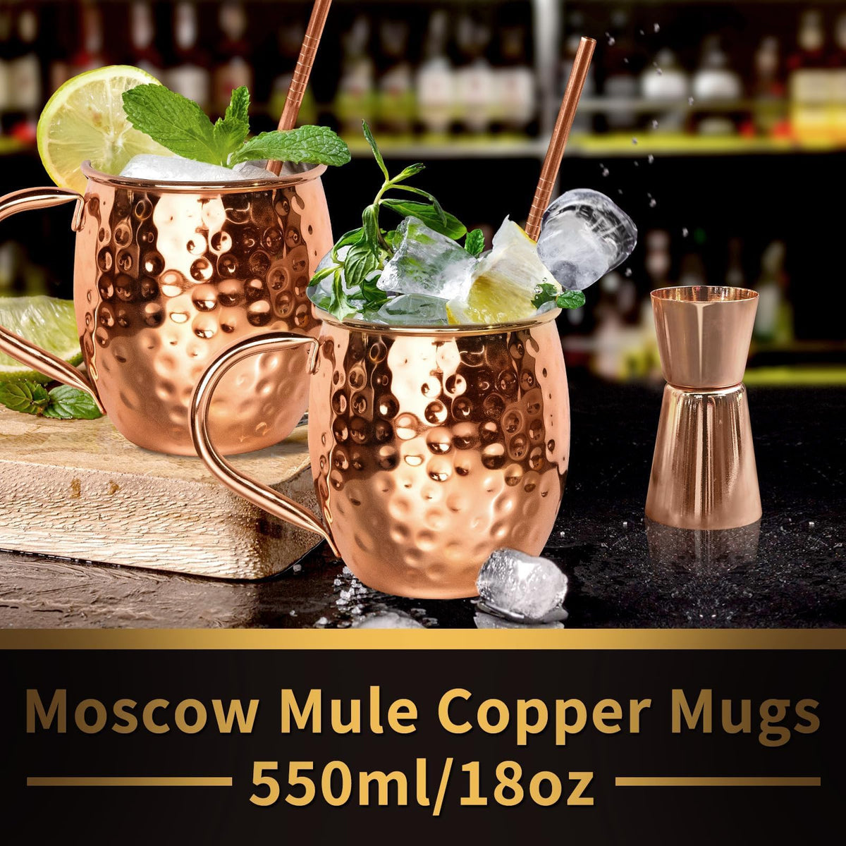 LINALL copper mug with lacquered exterior preserves shine over time.