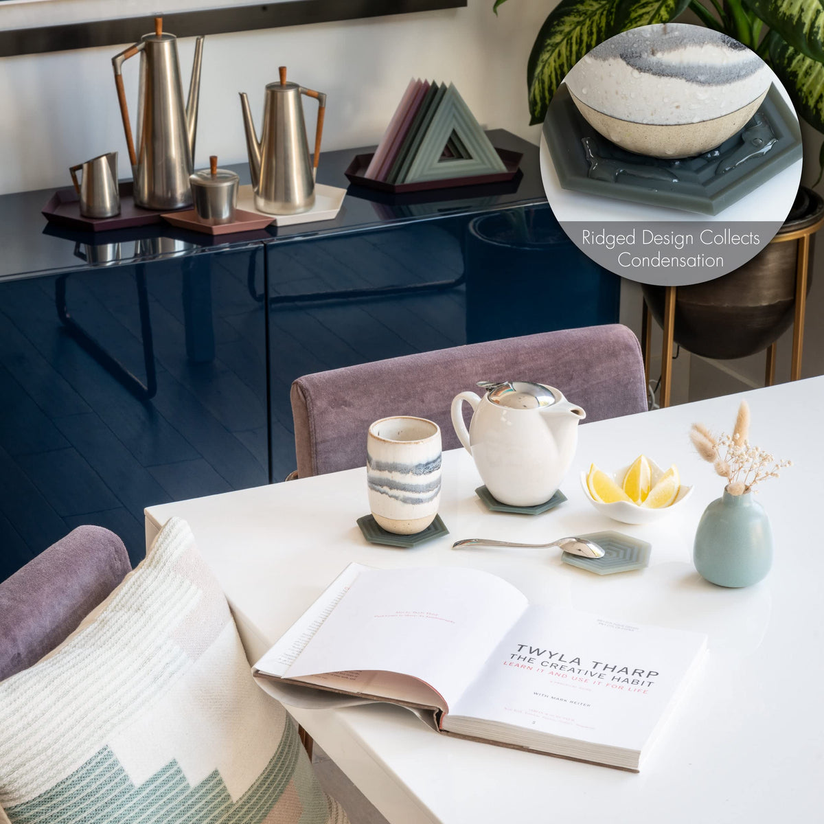 LINE+ARC Degrē coasters mid-century modern design complements outdoor spaces