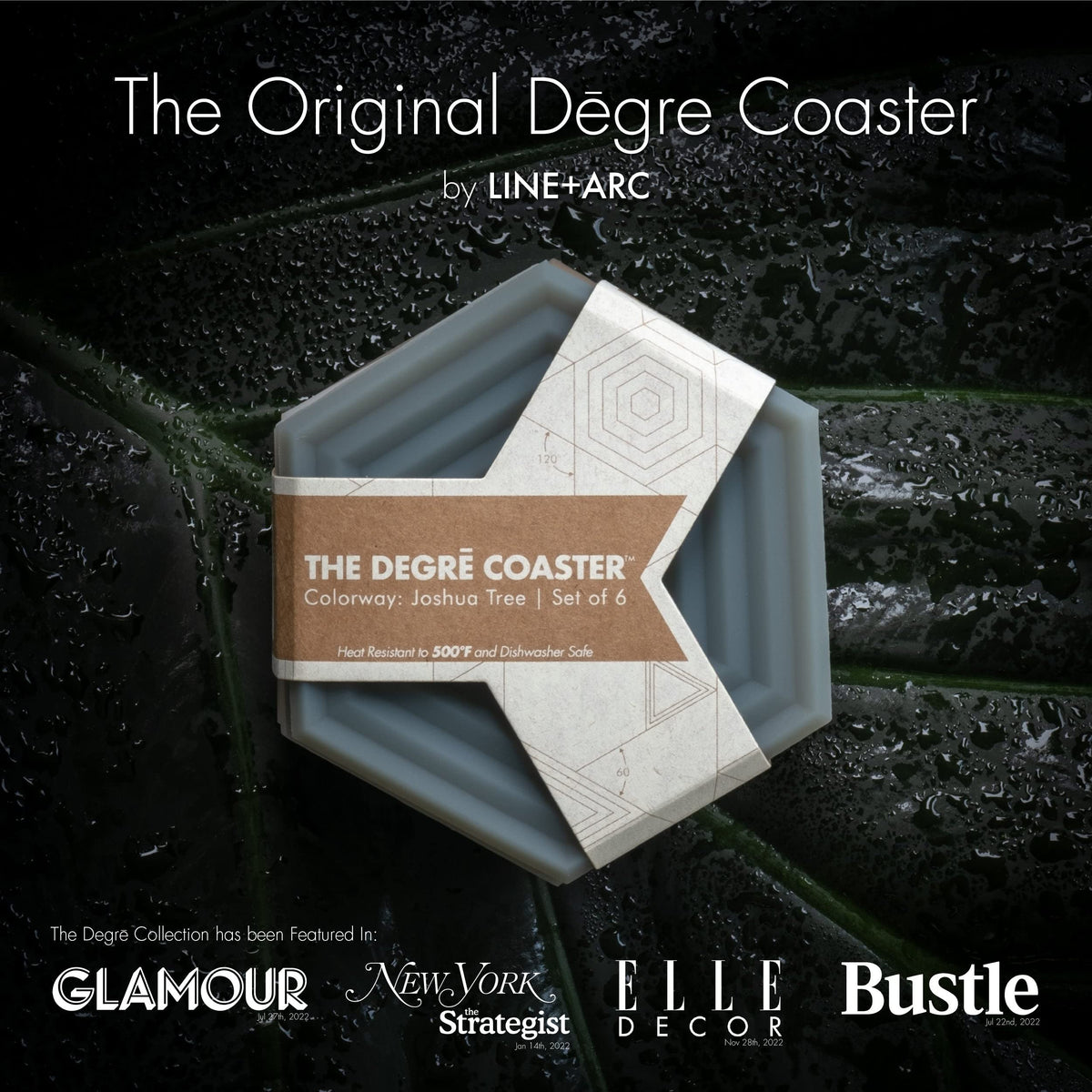 LINE+ARC Degrē coasters with stable base preventing tipping during outdoor dining