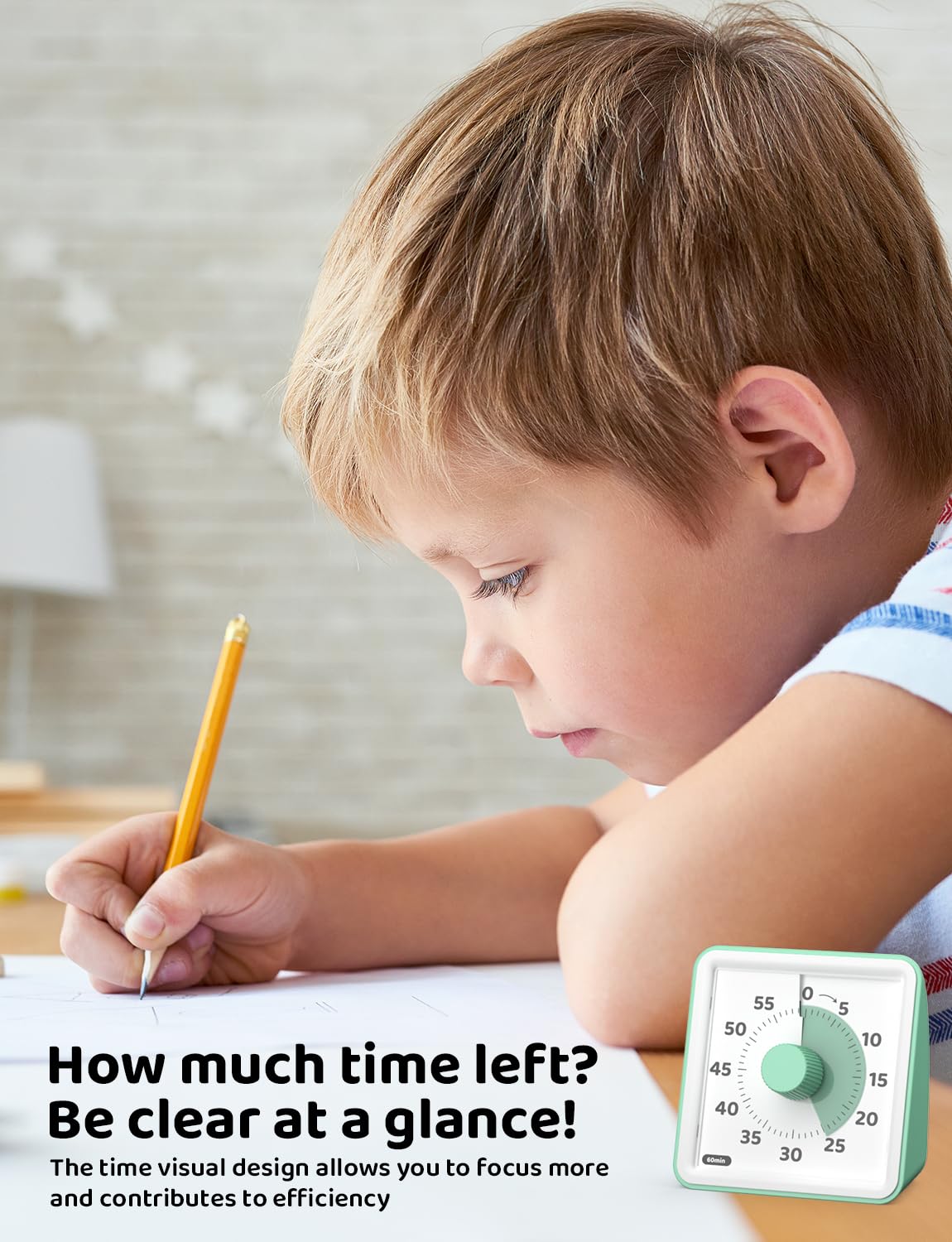 LIORQUE timer operates with near silence during study or work.