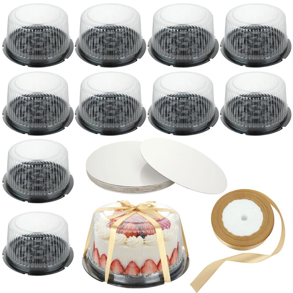 LISHINE cake container with clear dome lid for easy content visibility and secure transport.