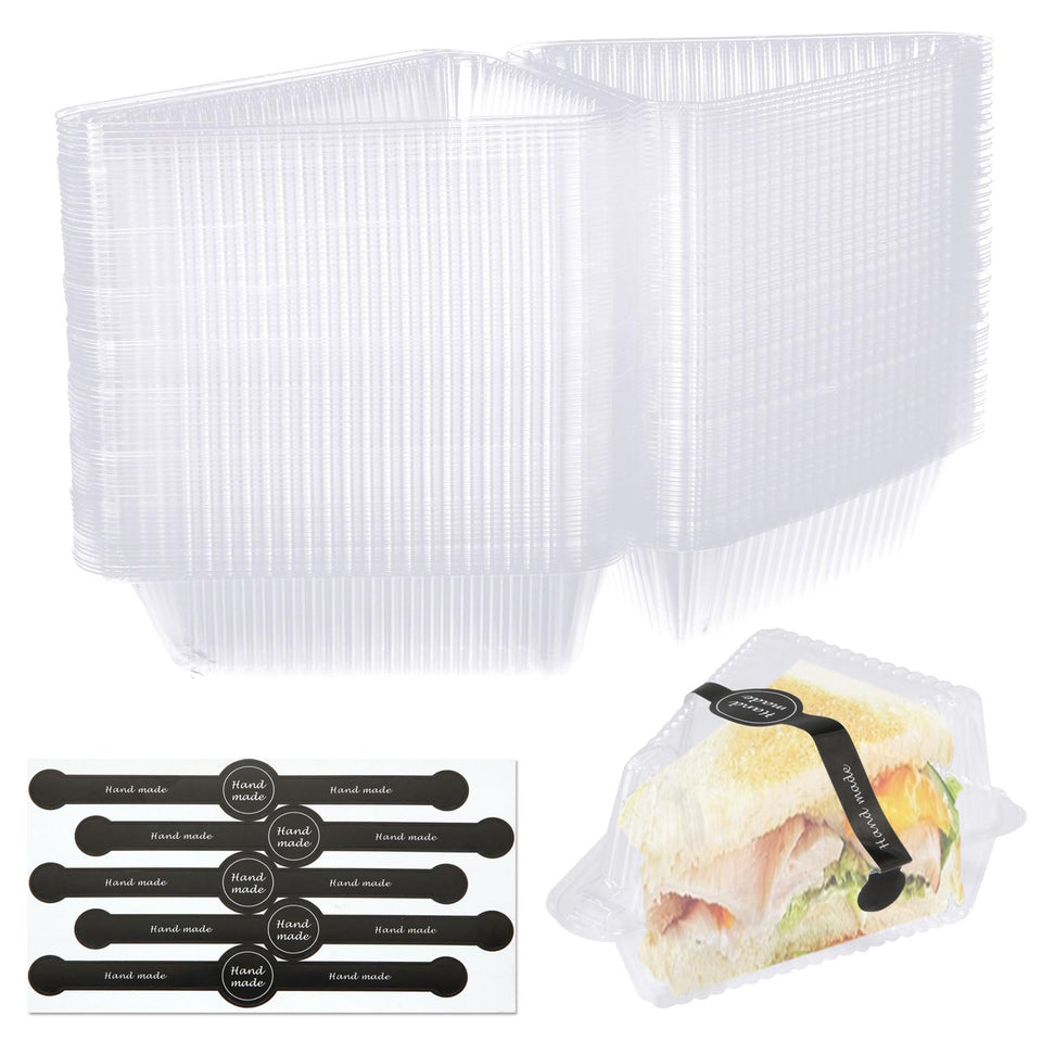 LISHINE cake slice container with clear lid showcases dessert for takeout