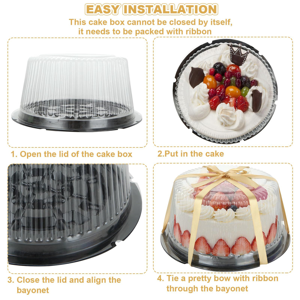 LISHINE PET plastic transport box designed for durable cake handling.