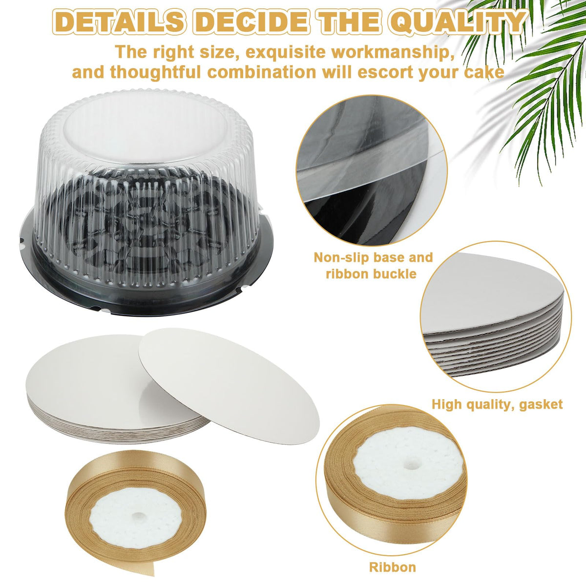 LISHINE round cake board set provides stability for transport and presentation.