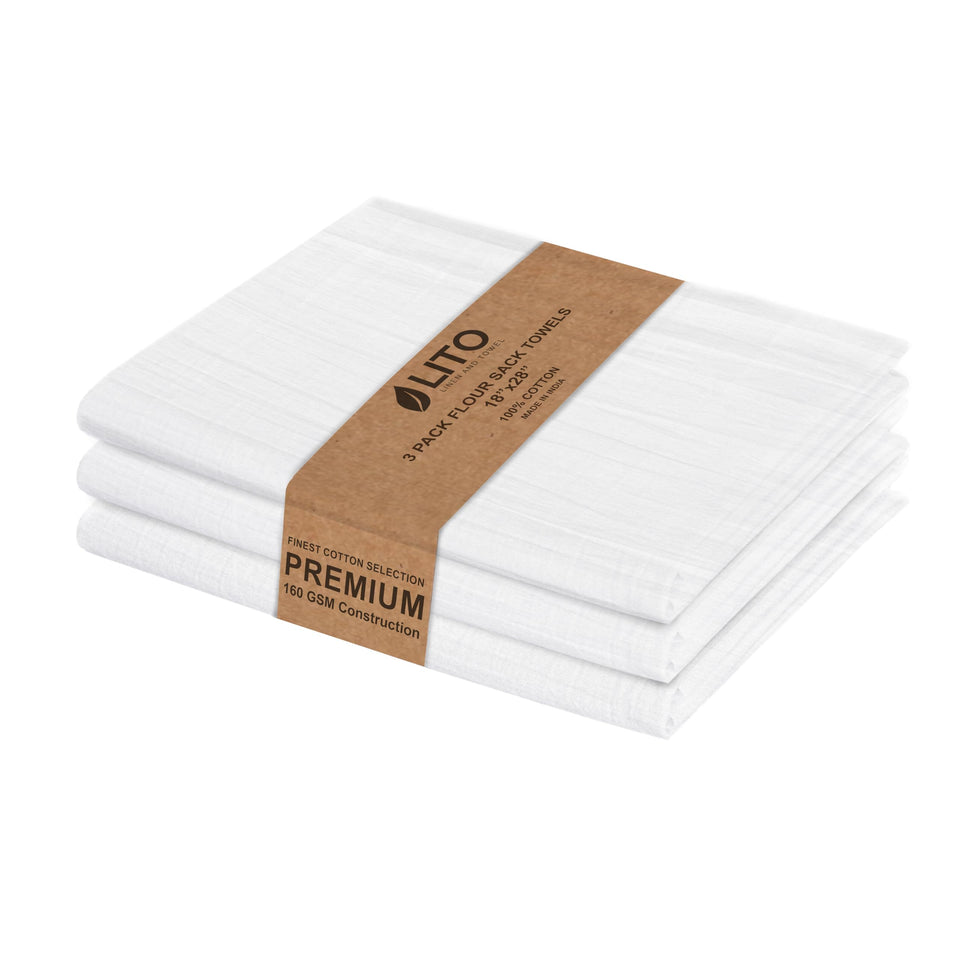 LITO Flour Sack Towels – embroidery-ready surface for crafts.