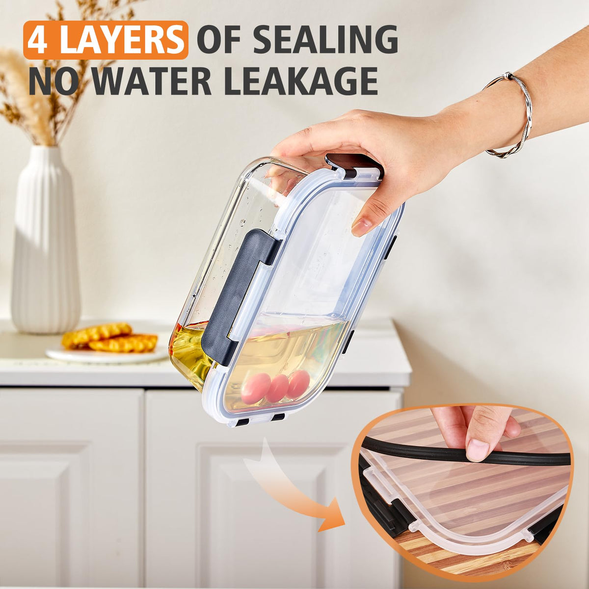 Liuruiyu BPA-free glass storage provides safe reheating and storage options.