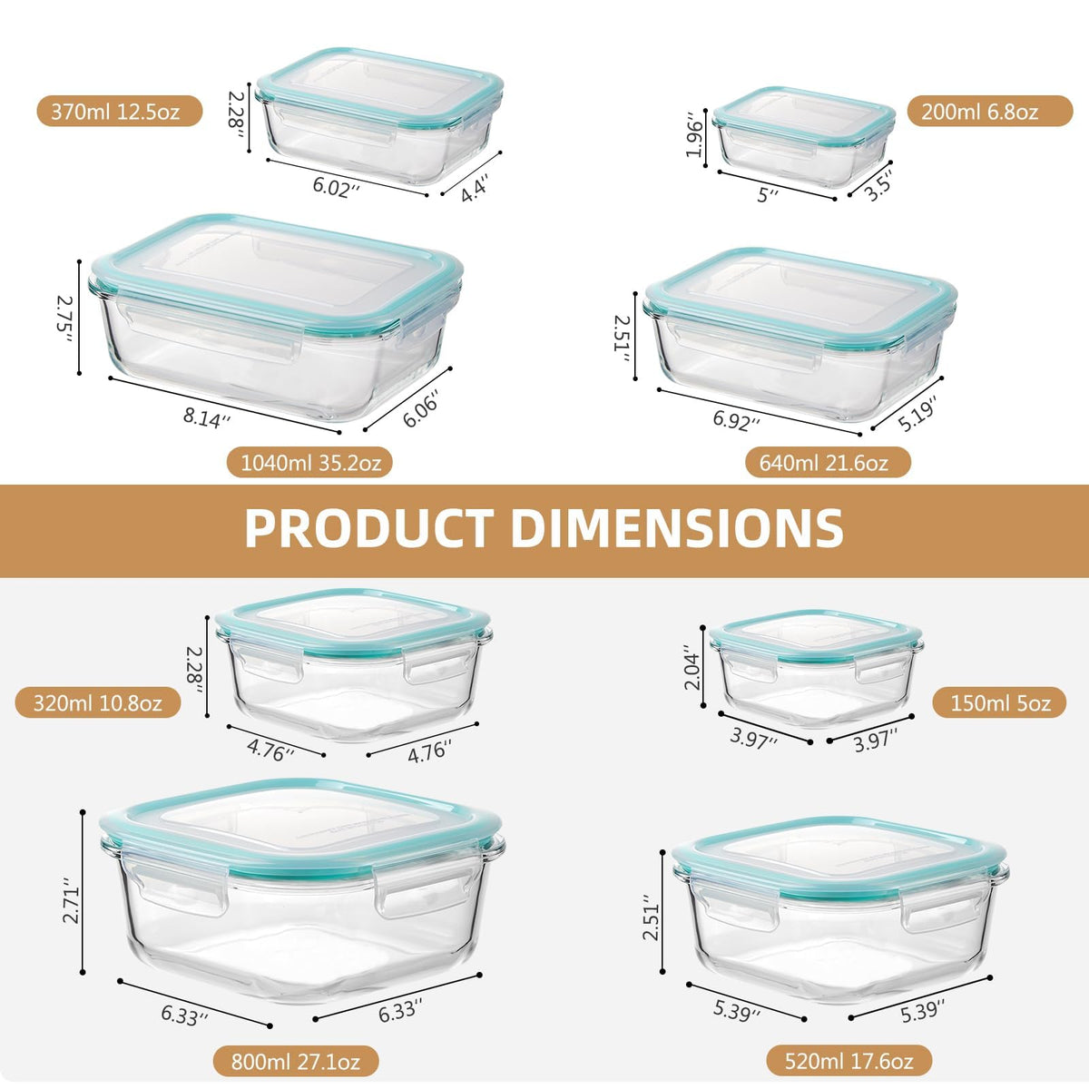 Liuruiyu meal prep containers help with portion control.
