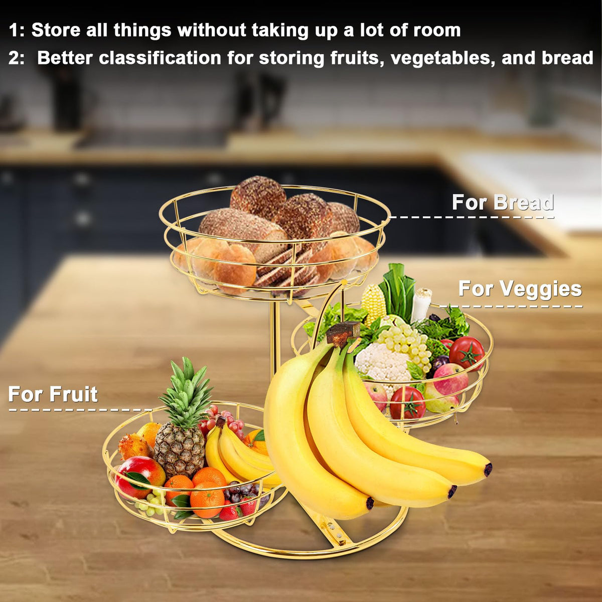Detachable components of Livabber fruit basket for flexible use
