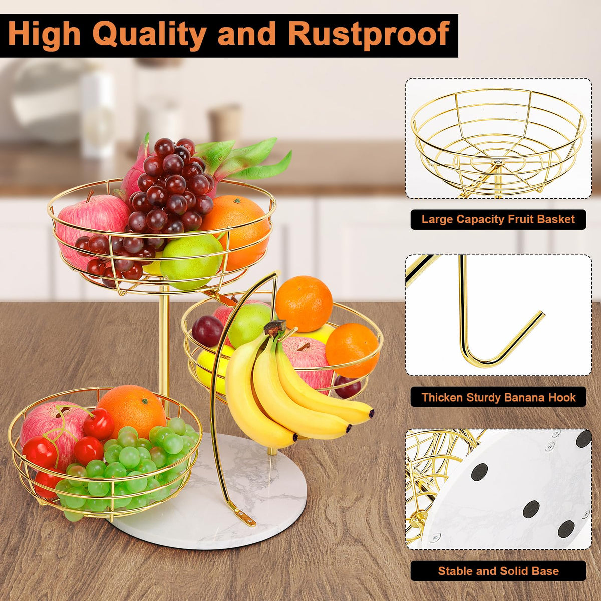 Livabber weighted marble base adds stability during use