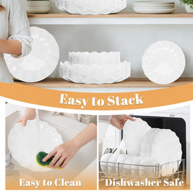 LIYH microwave-safe plates shown with reheated leftovers
