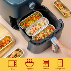 LNYZQUS disposable pans with spoons simplify serving and cleanup.
