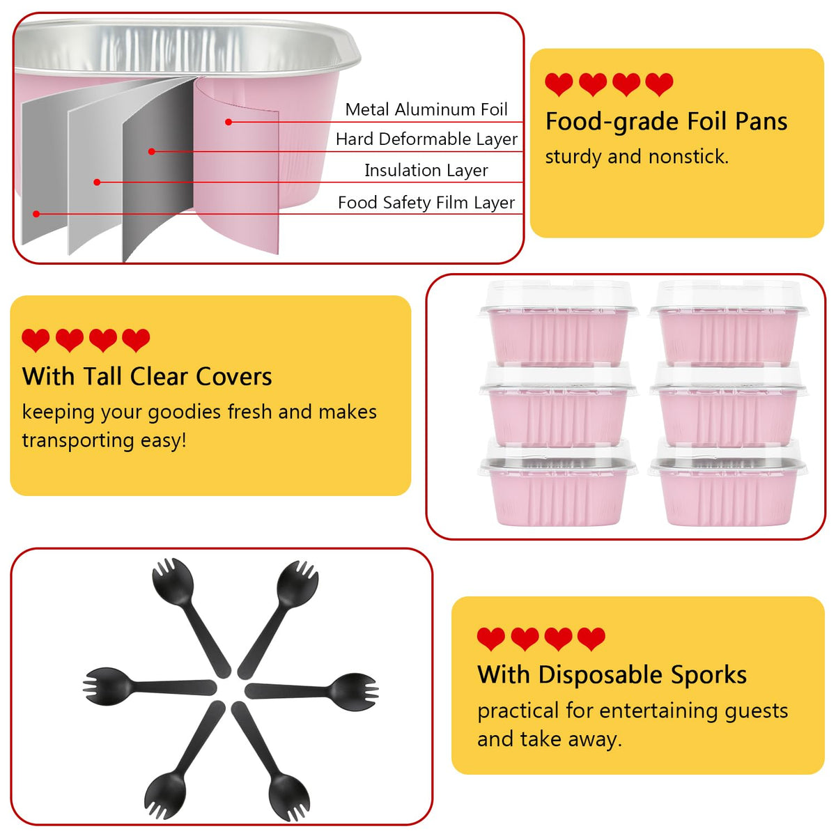 LNYZQUS disposable foil pans with spoons for party serving