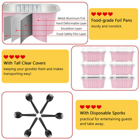 LNYZQUS disposable foil pans with spoons for party serving