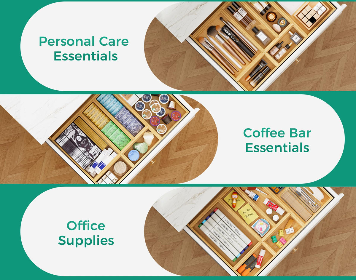 Lochantie bamboo RV kitchen organizer helps maximize compact storage on the road.