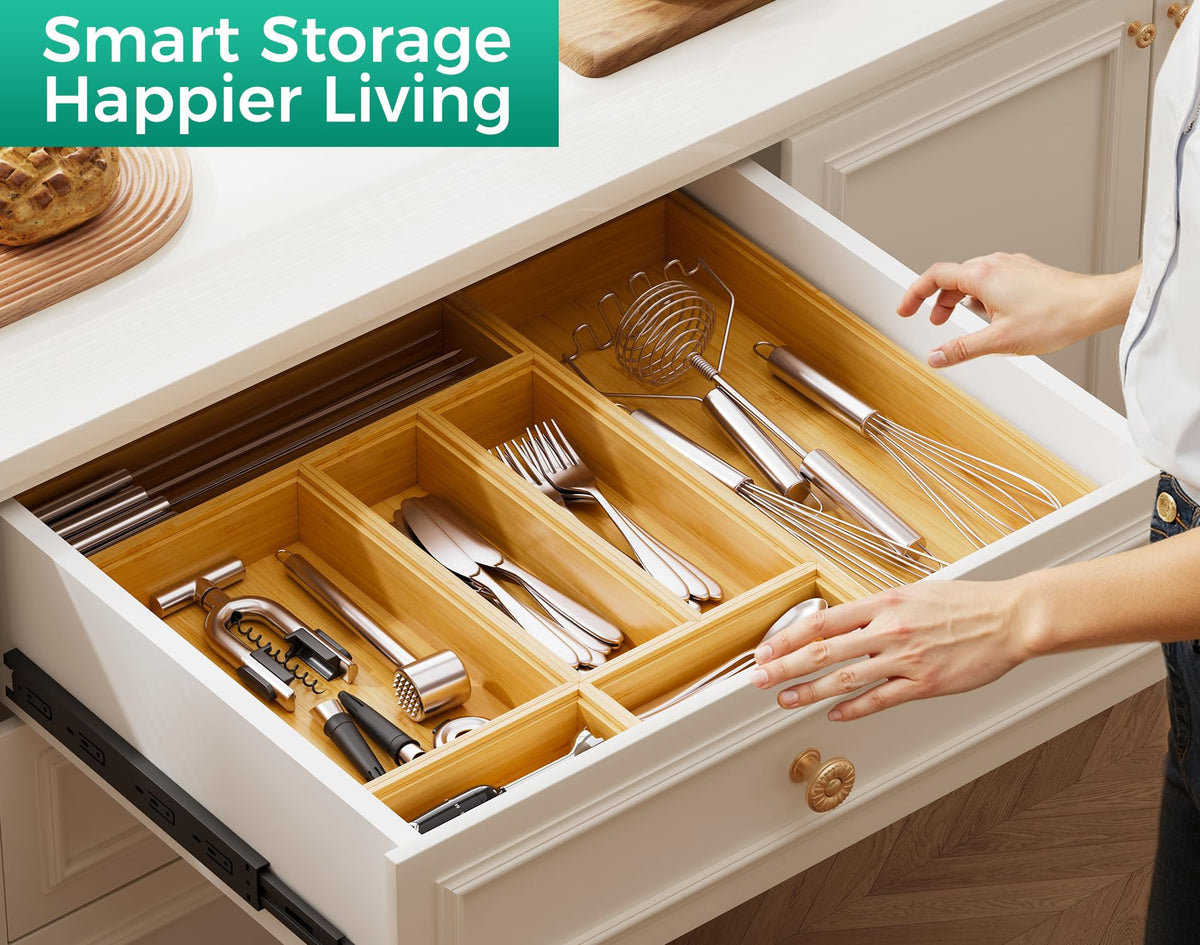 Lochantie bathroom and kitchen storage solutions keep small items organized.