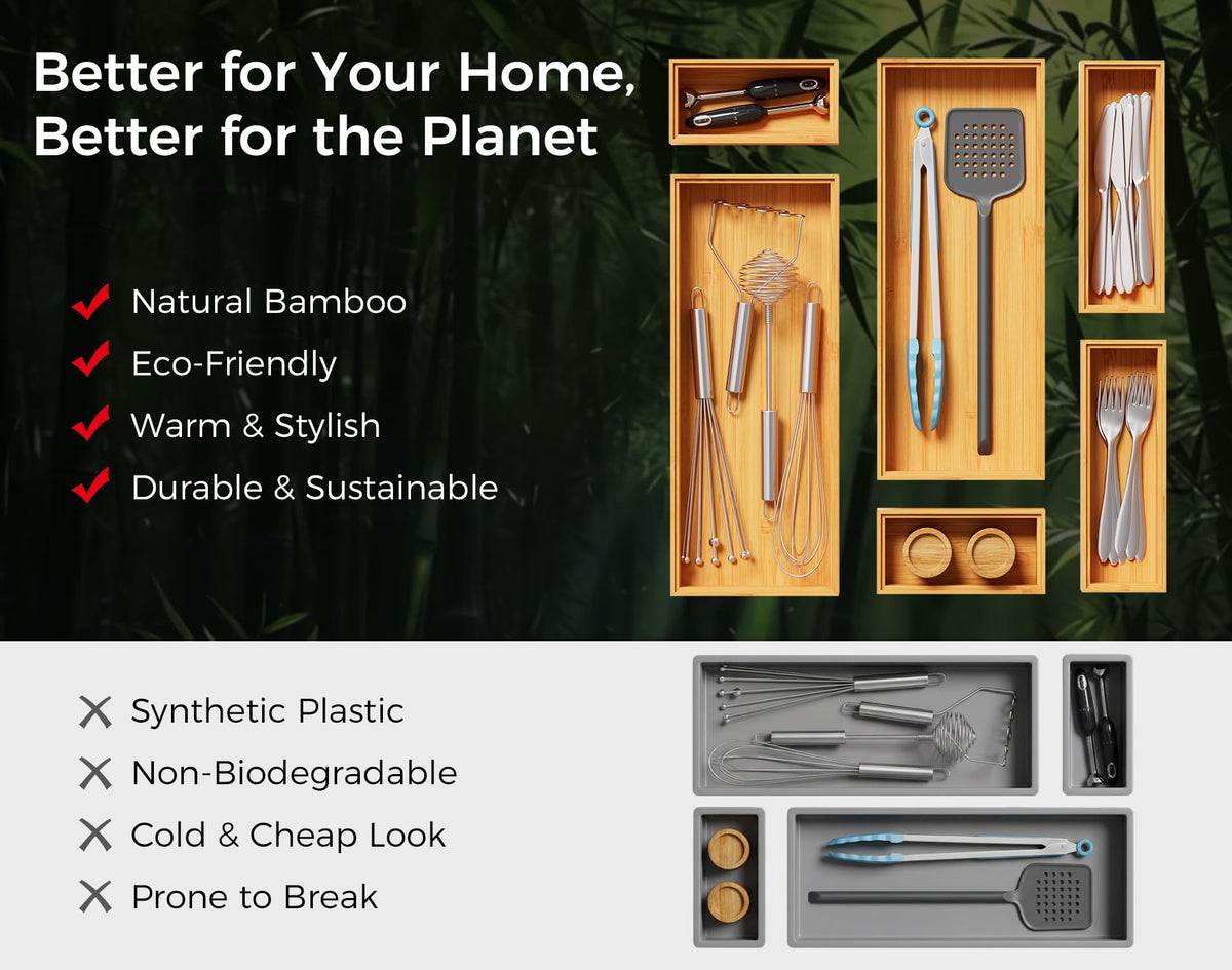 Lochantie kitchen drawer organization detail shows smooth surface and splinter free finish.