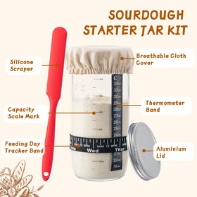 lockincar 24oz wide-mouth starter jar with easy monitoring.
