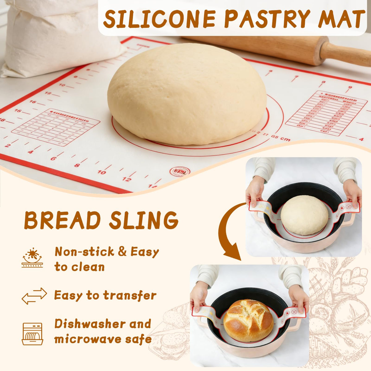 lockincar dough whisk and bread lame for smooth mixing and scoring.