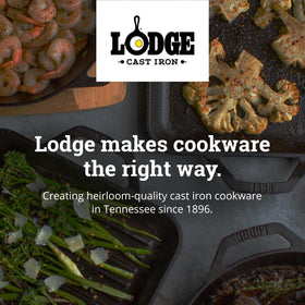 Lodge Chef Collection seasoned finish provides easy-release cooking experience.