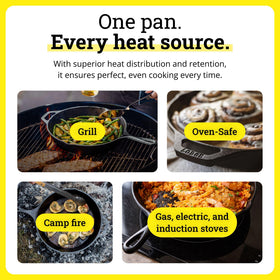 Lodge Double Play induction-compatible surface for modern cooktops