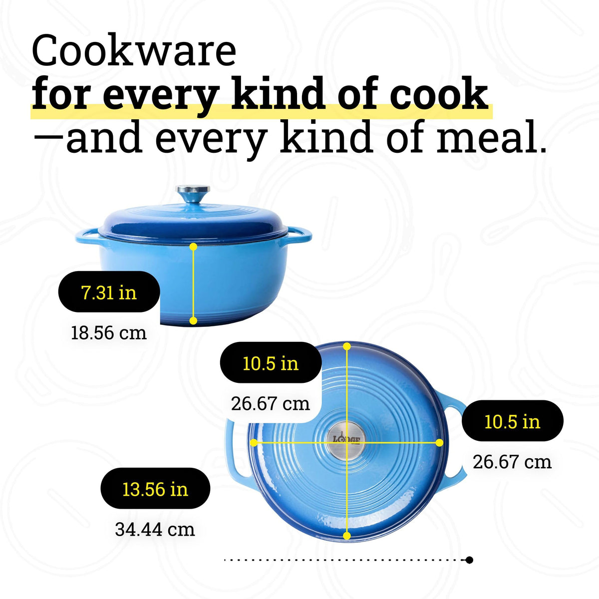 Oven-safe up to 500°F shows stovetop-to-oven versatility.