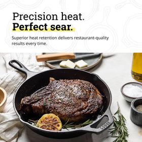 Lodge Skillet emphasizes even heat and lasting durability in daily use