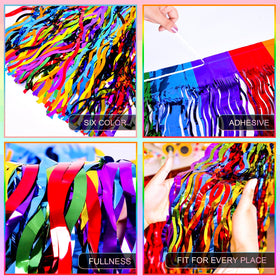 LOLStar rainbow table skirt full-color fringe creates a party wow.