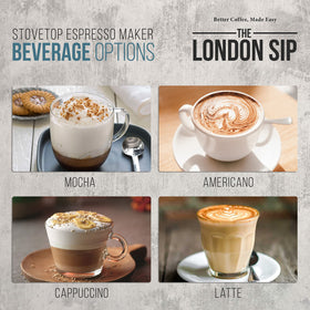 London Sip stainless steel finish highlights premium, durable construction.