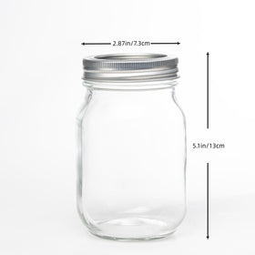 Lonriva Mason jar in clear glass showing contents for easy labeling.