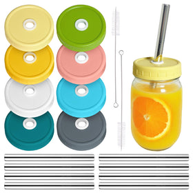 LonXFan assorted-color wide-mouth lids for jars, vibrant sipping options